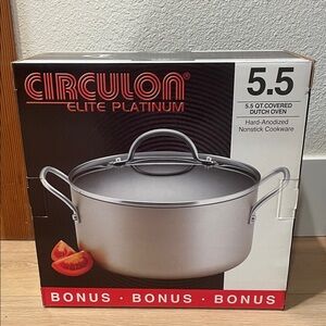Circulon Elite Platinum 5.5 Qt Covered Dutch Oven